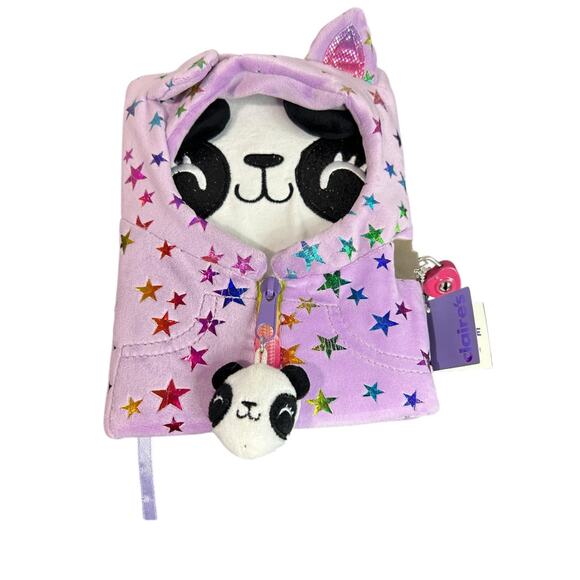 Claires New Plush Lined Journal Diary Locking Penelope Hoods Up 8 x 6 Inch - Picture 1 of 6